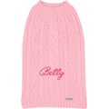 Blueberry Pet Classic Wool Blend Cable Knit Pullover Personalized Dog Sweater, Muted Pink, 18-in