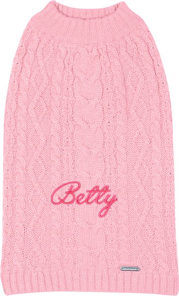 Blueberry Pet Classic Wool Blend Cable Knit Pullover Personalized Dog Sweater, Muted Pink, 22-in slide 1 of 6