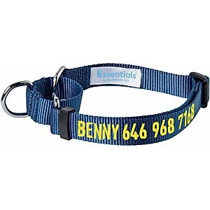 Blueberry Pet Essentials Safety Training Personalized Martingale Dog Collar, True Navy, Large: 18 to 26-in neck, 1-in wide