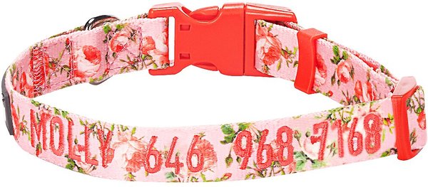 Blueberry Pet Spring Scent Rose Floral Personalized ID Dog Collar, Rose Baby Pink, Medium: 14.5 to 20-in neck 3/4-in wide slide 1 of 5