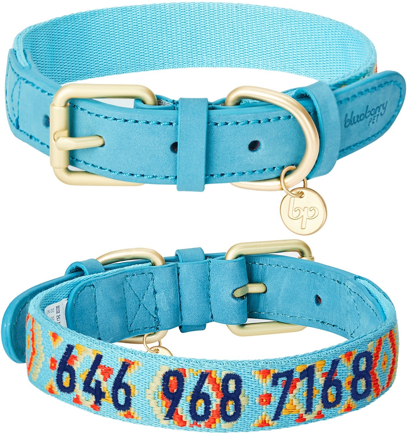 BLUEBERRY PET Magic Tribal Print Polyester & Soft Genuine Leather