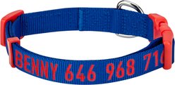 Blueberry Pet National Pride USA Flag Personalized Dog Collar, Blue, Large: 18 to 26-in neck, 1-in wide
