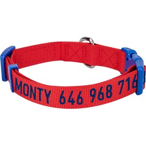 Blueberry Pet National Pride USA Flag Personalized Dog Collar, Red, Small: 12 to 16-in neck, 5/8-in wide