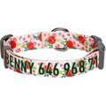 Blueberry Pet Essentials Garden Floral Personalized Dog Collar, Baby Pink, Small: 12 to 16-in neck, 5/8-in wide