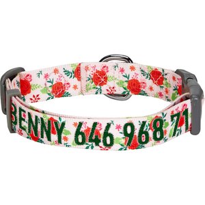 Blueberry Pet Essentials Garden Floral Personalized Dog Collar, Baby Pink, Medium: 14.5 to 20-in neck 3/4-in wide
