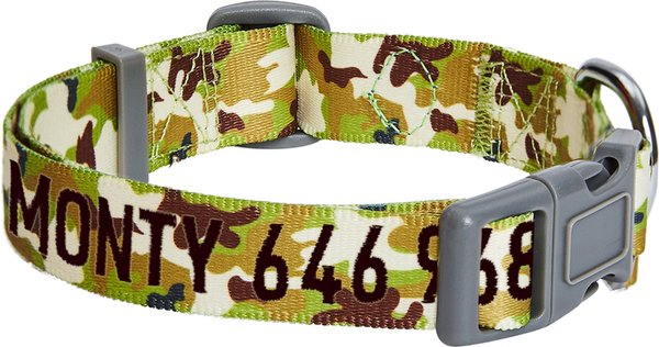 Blueberry Pet Camouflage Personalized Dog Collar, Green, Medium: 14.5 to 20-in neck 3/4-in wide slide 1 of 7