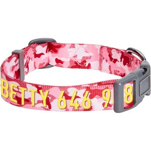 Blueberry Pet Camouflage Personalized Dog Collar, Pink, Medium: 14.5 to 20-in neck 3/4-in wide