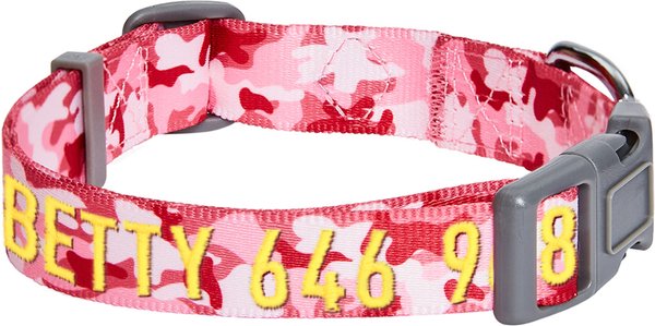 Blueberry Pet Camouflage Personalized Dog Collar, Pink, Large: 18 to 26-in neck, 1-in wide slide 1 of 7