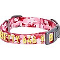 Blueberry Pet Camouflage Personalized Dog Collar, Pink, Large: 18 to 26-in neck, 1-in wide