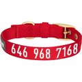 Blueberry Pet The Most Coveted Designer Mixed Metallic Thread Personalized Dog Collar, Sparkling True Red, Large: 17 to 20.5-in neck, 1-in wide
