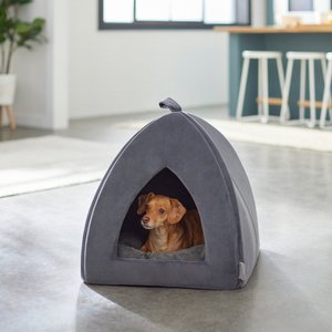 Frisco Tent Covered Dog & Cat Bed, Gray, Medium