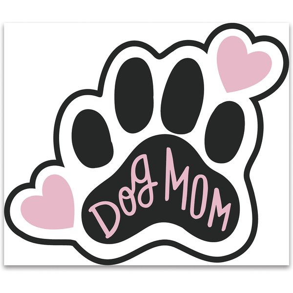 Magnet Cat Silhouette Cat Mom 6" x 4" Oval Magnet Pink Paws 