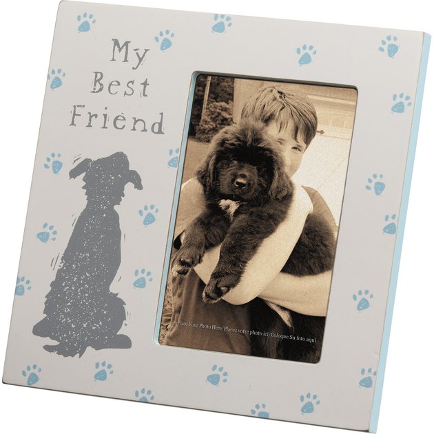 Primitives by Kathy Plaque Picture Frame I'm Adopted Dog Paws 