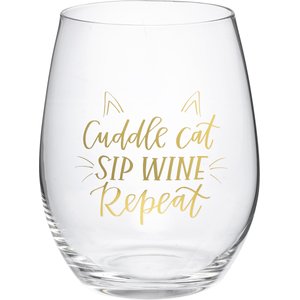 PRIMITIVES BY KATHY Cat Sip Wine Glass, 15-oz - Chewy.com