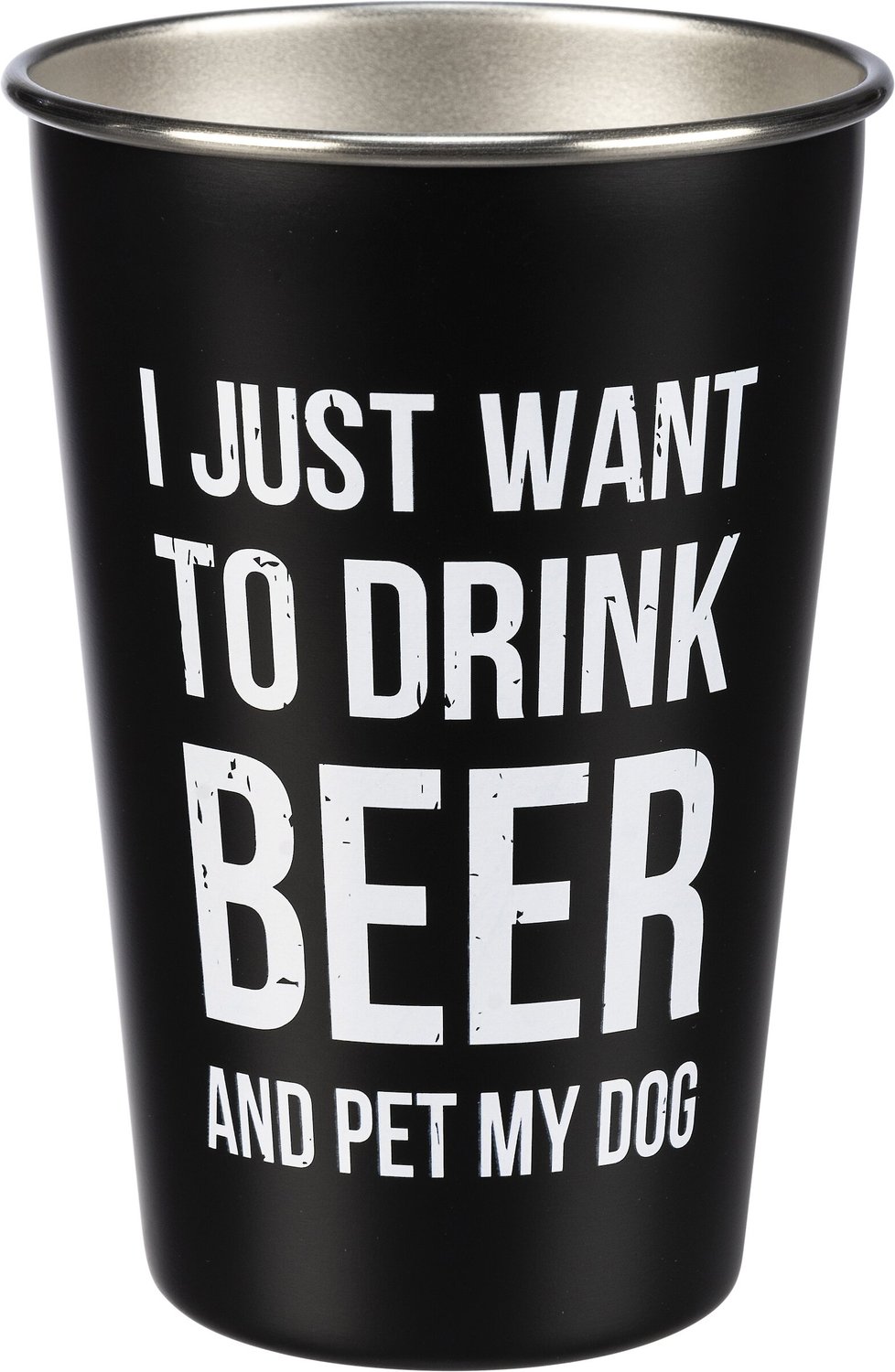 Primitives By Kathy Drink Beer & Pet Dog Stainless Steel Pint, 16-oz