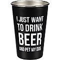 Primitives By Kathy Drink Beer & Pet Dog Stainless Steel Pint, 16-oz
