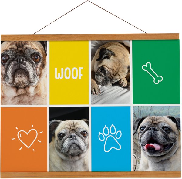 Frisco Personalized Woof Landscape Canvas Poster with Wood Hanger, 16" x 20" slide 1 of 3