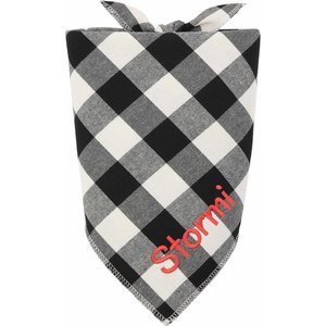 904 Custom Black Watch Plaid Personalized Dog Collar Bandana