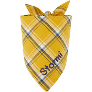 Frisco Fall Yellow Embroidered Personalized Dog & Cat Bandana, Large