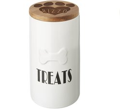 Frisco Ceramic Personalized Treat Jar with Wood Lid, 4 Cup, 32oz