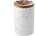 Frisco Ceramic Marble Print Personalized Treat Jar with Wood Lid, 3.75 Cups, 30oz