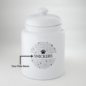 Frisco Ceramic Paw Personalized Treat Jar, 13 cup, 104oz