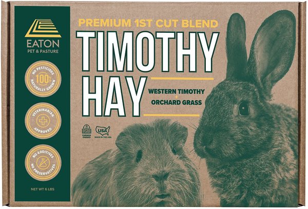 Eaton Pet & Pasture Premium First Cut Blend Timothy Hay Small Animal Food, 6-lb box slide 1 of 9