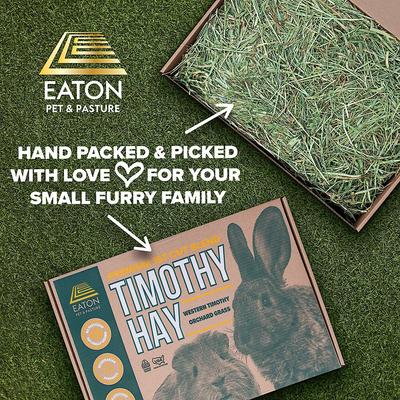 Show full view: Eaton Pet & Pasture Premium First Cut Blend Timothy Hay Small Animal Food, 6-lb box slide 9 of 10
