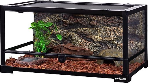 REPTI ZOO Double Hinge Door Reptile Glass Terrarium, 24-gal
