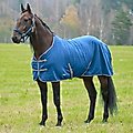 Finntack Cuddle Fleece Horse Blanket, Blue, 66-in