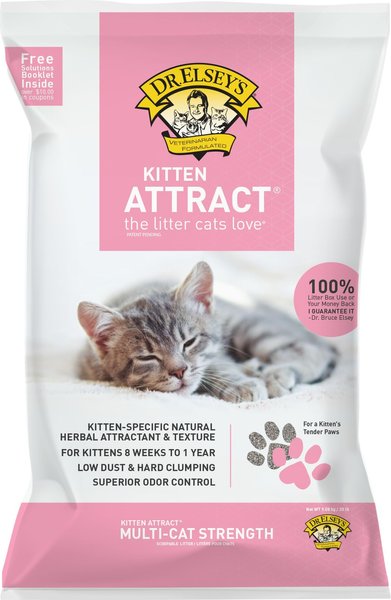 Dr. Elsey's Kitten Attract Clumping Clay Cat Litter, 20-lb bag slide 1 of 6