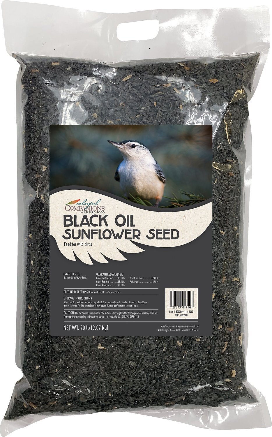 COLORFUL COMPANIONS Black Oil Sunflower Premium Wild Bird Food, 20