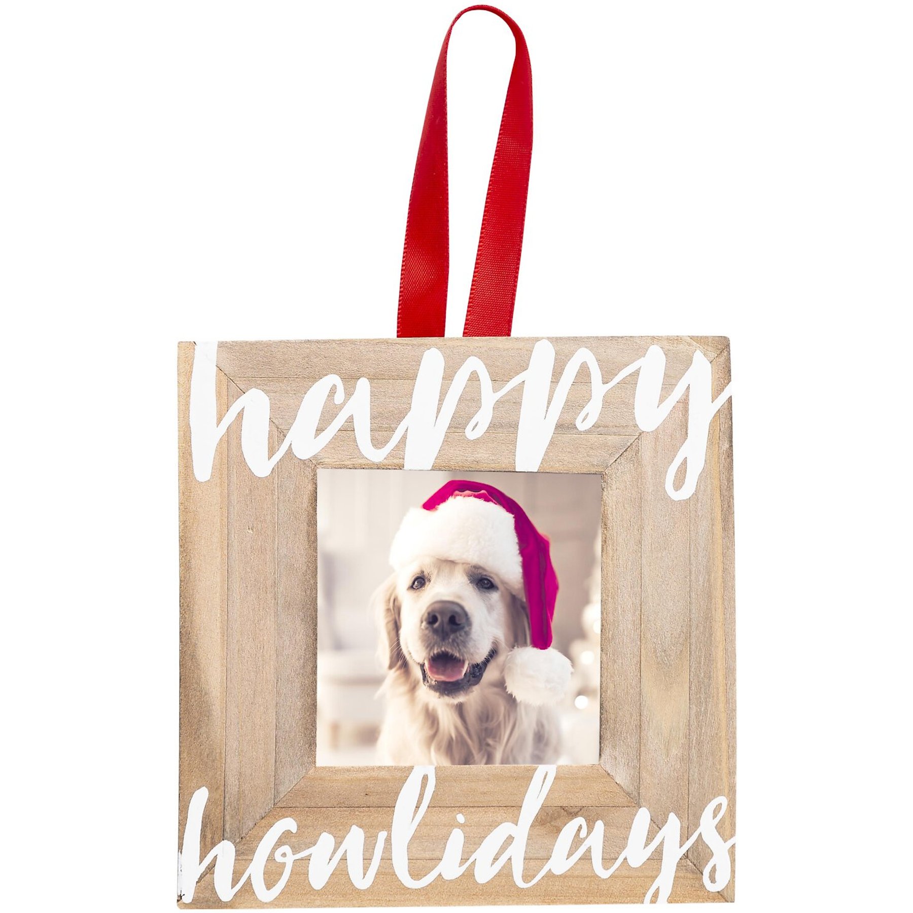 Pearhead Christmas Happy Howlidays Christmas Dog Wooden Photo Ornament