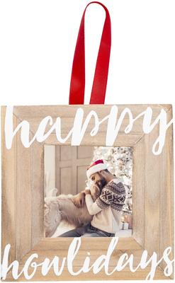 Show full view: Pearhead Christmas Happy Howlidays Christmas Dog Wooden Photo Ornament slide 3 of 7