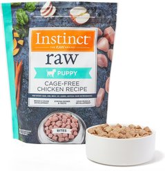 Instinct Bites Chicken Recipe Grain-Free Cage-Free Raw Frozen Puppy Food, 3-lb bag