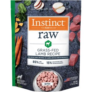 Instinct Bites Lamb Recipe Grain-Free Grass-Fed Raw Frozen Dog Food, 2.7-lb bag