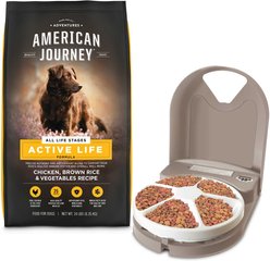 American Journey Active Life Formula Chicken, Brown Rice & Vegetables Recipe Dry Dog Food + PetSafe Eatwell 5-Meal Automatic Feeder
