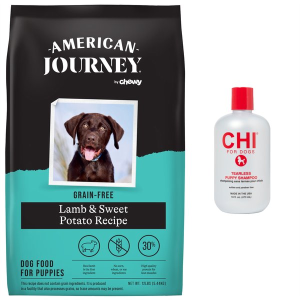American Journey Puppy Lamb & Sweet Potato Recipe Grain-Free Dry Dog Food + CHI Tearless Shampoo slide 1 of 9