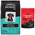 American Journey Puppy Lamb & Sweet Potato Recipe Grain-Free Dry Food + Beef Recipe Grain-Free Soft & Chewy Training Bits Dog Treats