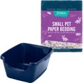 Frisco High Sided Litter Box + Small Animal Bedding, Lavender