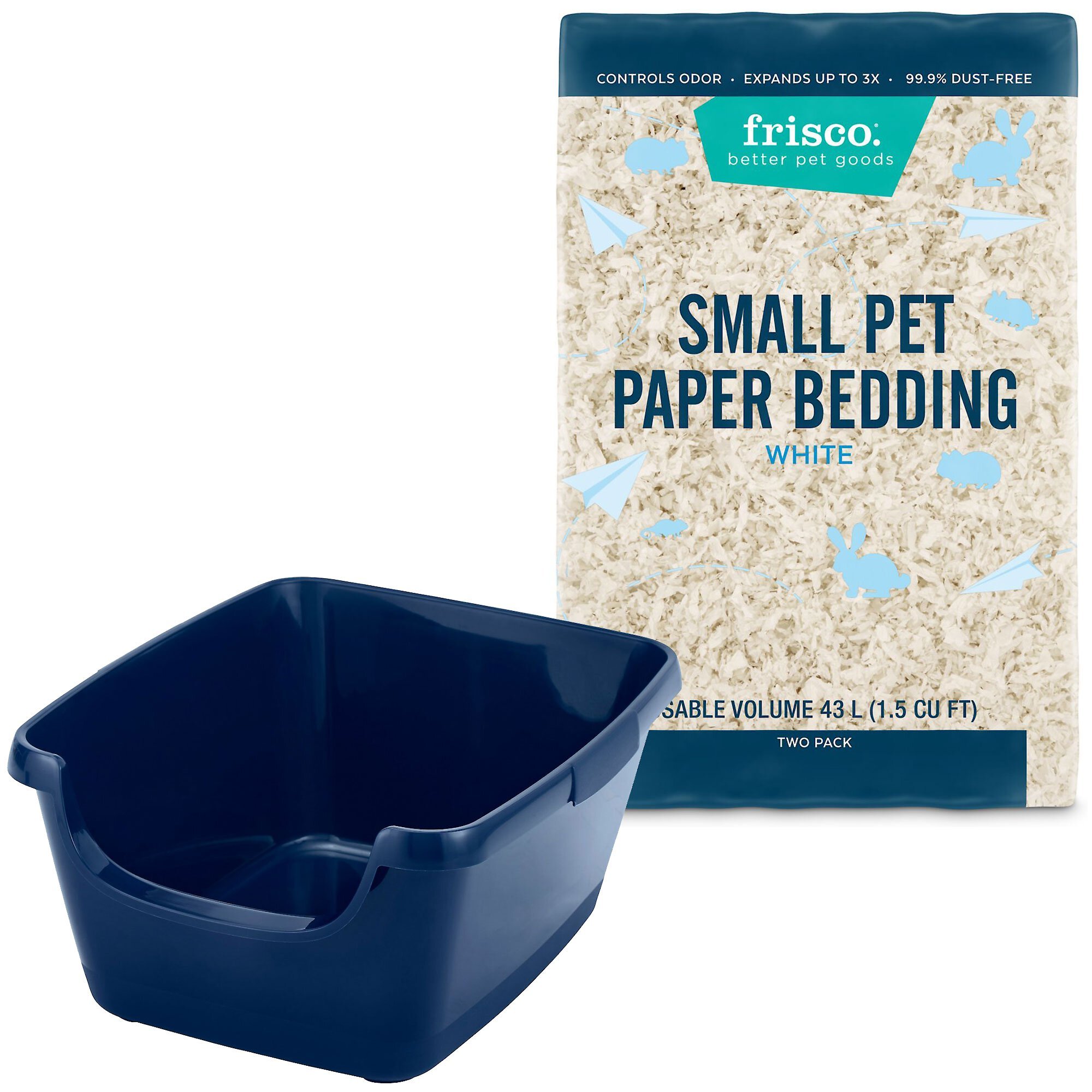 FRISCO High Sided Small Pet Litter Box & Frisco Small Pet Paper Bedding