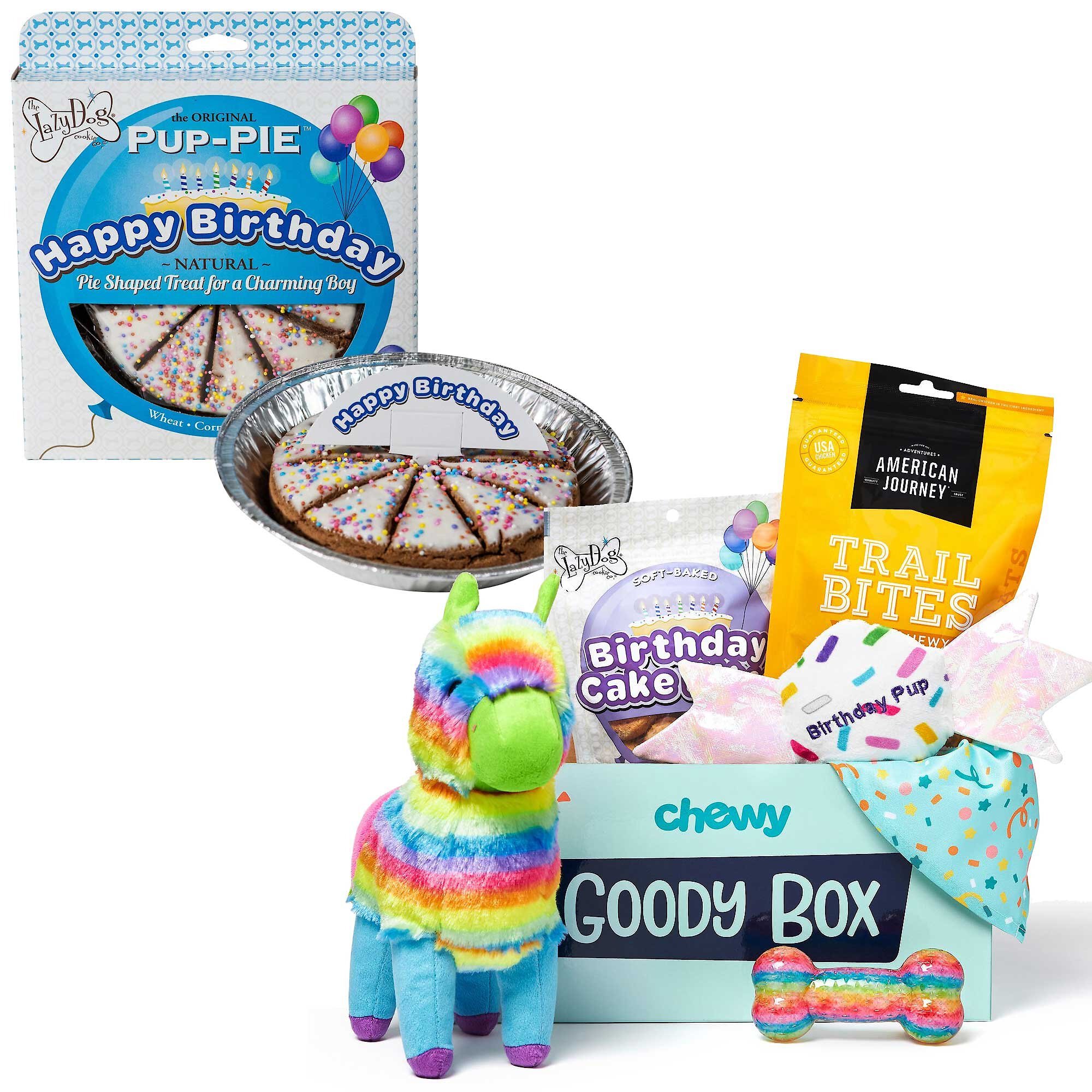 GOODY BOX Birthday Dog Toys & Treats, X-Small/Small 