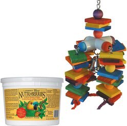 Lafeber Classic Nutri-Berries Parrot Food + Super Bird Creations 4 Way Play Toy