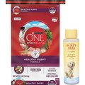 Purina ONE SmartBlend Healthy Puppy Formula Dry Dog Food + Burt's Bees Tearless Puppy Shampoo with Buttermilk