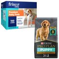 Purina Pro Plan Puppy Chicken & Rice Formula Dry Food + Frisco Dog Training & Potty Pads, 22 x 23-in