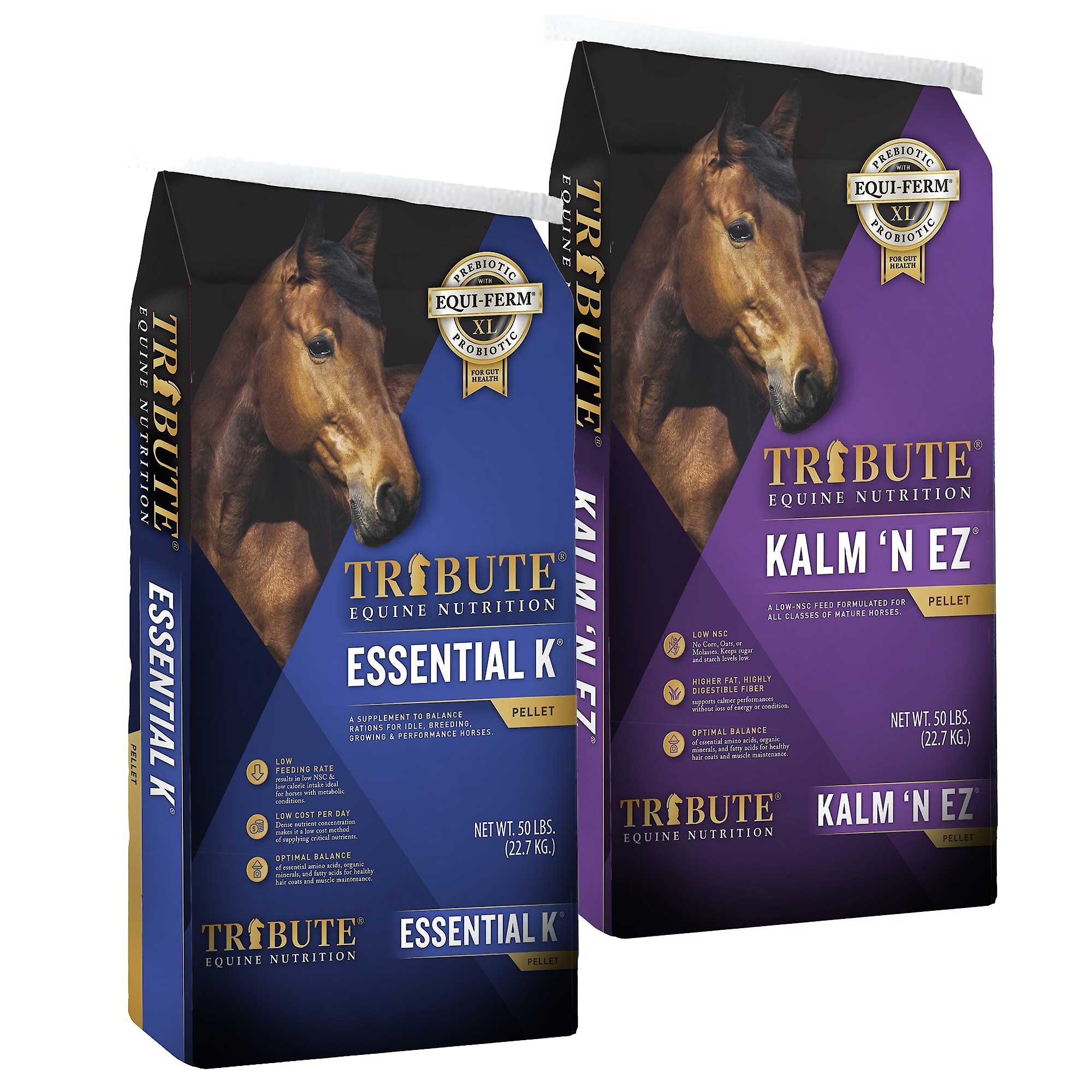 TRIBUTE EQUINE NUTRITION Kalm N' EZ Pellet Low-NSC, Molasses-Free Horse ...