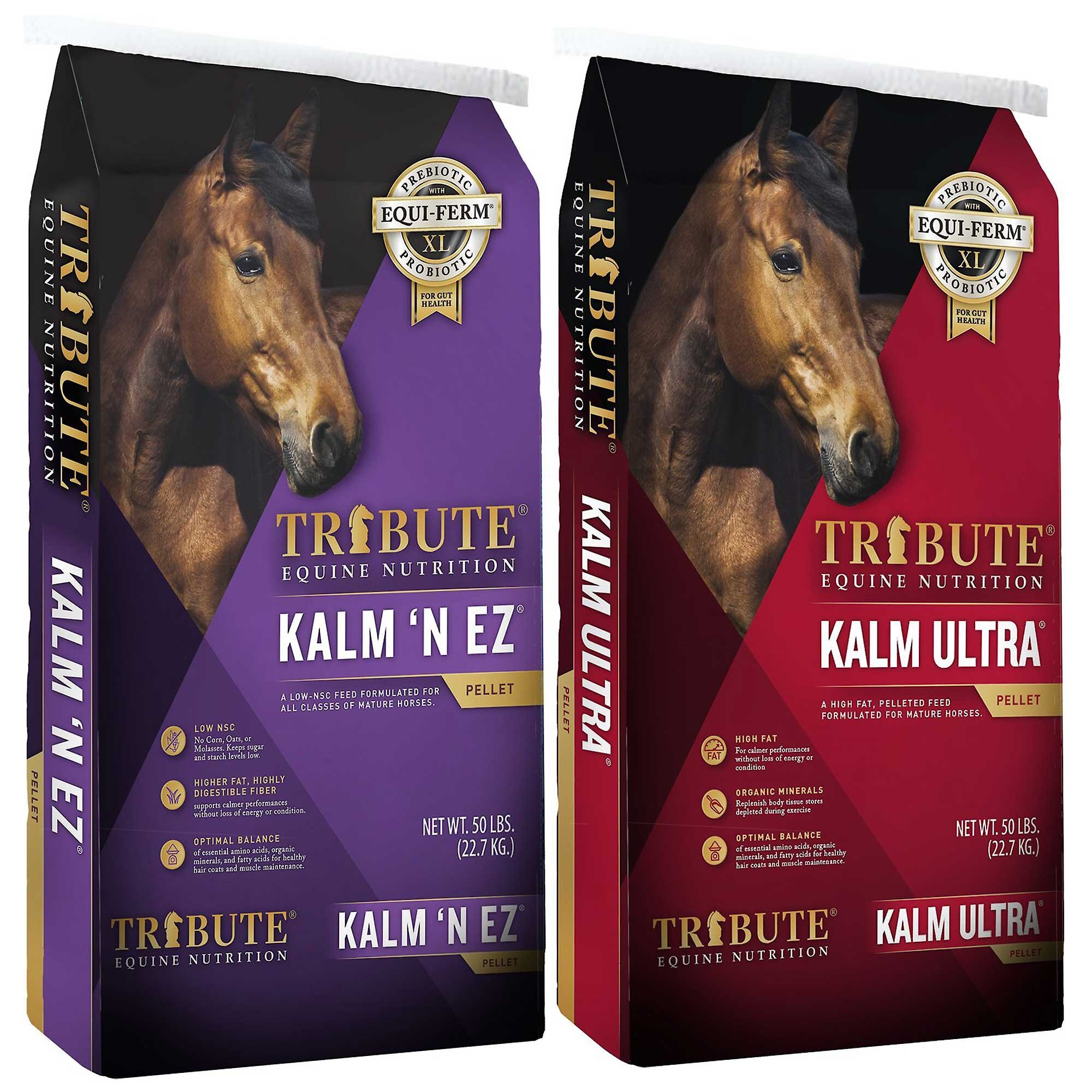 TRIBUTE EQUINE NUTRITION Kalm N' EZ Pellet Low-NSC, Molasses-Free Horse ...