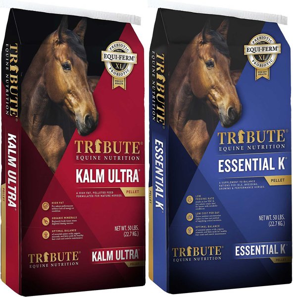 Tribute Equine Nutrition Kalm Ultra High Fat Feed + Essential K Low-NSC Horse Feed slide 1 of 6