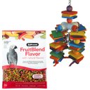 ZuPreem FruitBlend Flavor Parrot & Conure Food + Super Bird Creations 4 Way Play Toy