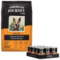 American Journey Senior Chicken & Sweet Potato Recipe Grain-Free Dry Food + Poultry & Beef Variety Pack Grain-Free Canned Dog Food